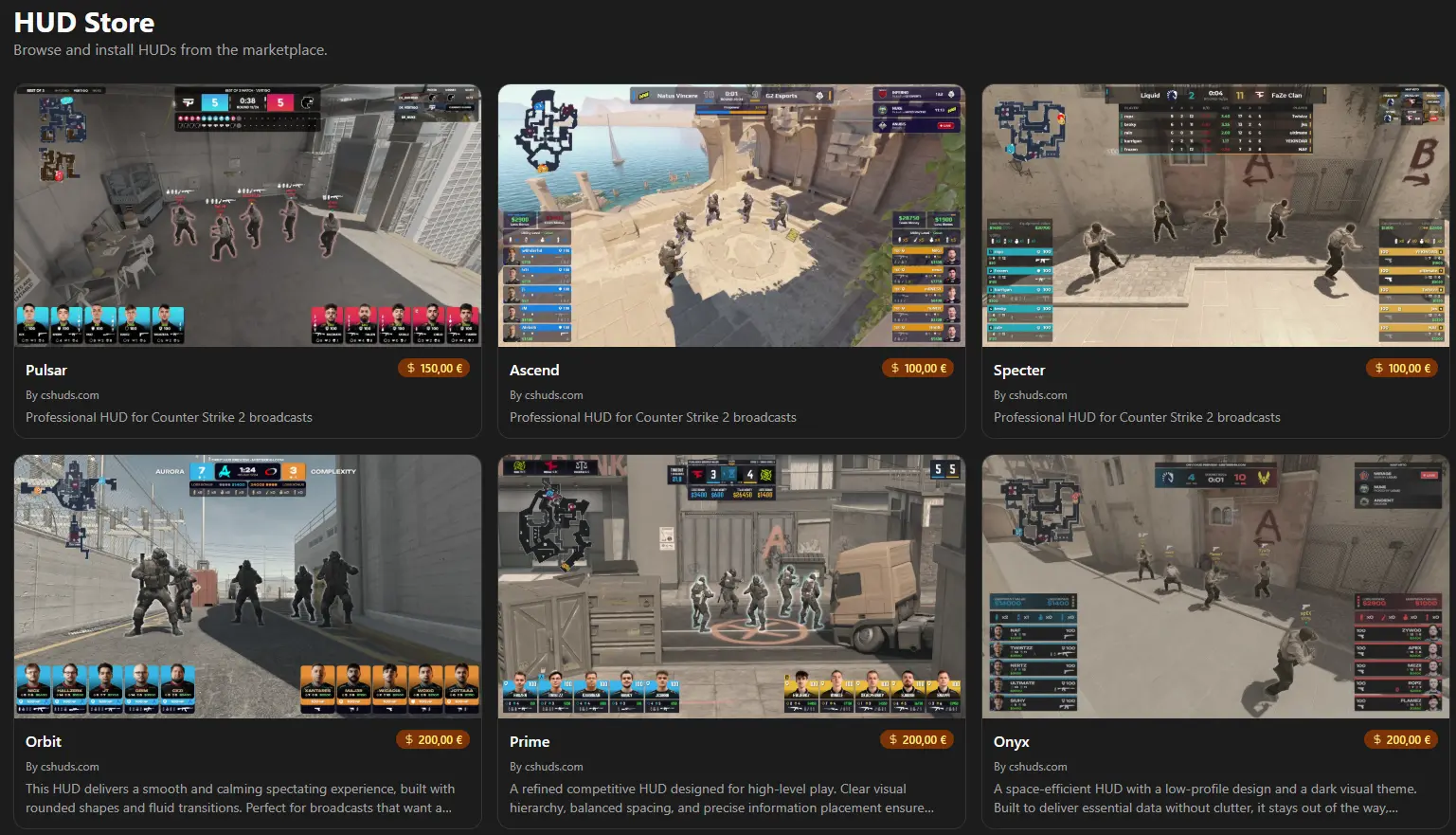 Praxis HUD Manager HUD store screenshot